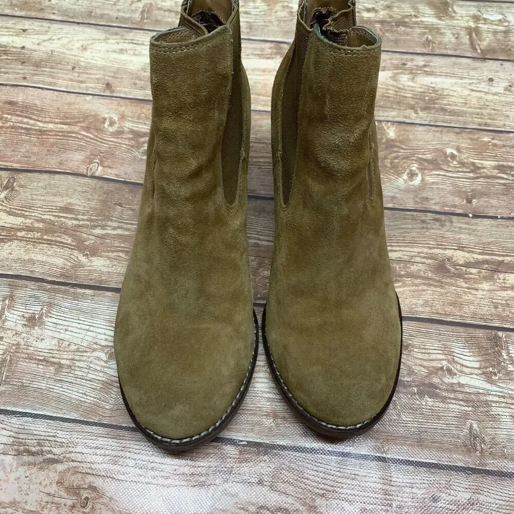 Lucky Brand Womens 9 EU 40 Yamka Chelsea Wedge Ankle Boots Booties Suede Leather
